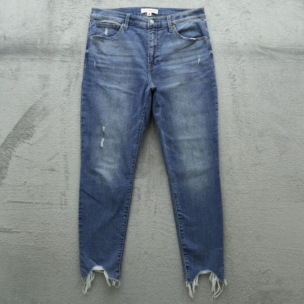 Lucky Brand Jeans Womens 12/31A High-Rise Bridgette Skinny 27" Inseam Distressed